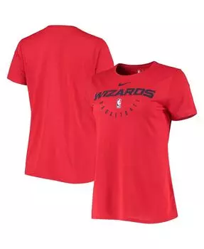 Женская красная футболка washington wizards practice performance Nike, красный
