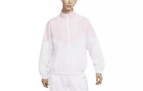 Куртка Nike Sportswear Essential Windrunner Woven, белый/светло-розовый
