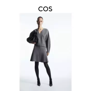 Женская мини-юбка Cos из смесовой шерсти, серый