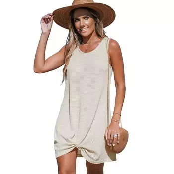 Женская накидка CUPSHE бежевого цвета с вафельным трикотажем и подворотом, цвет Beige Khaki
