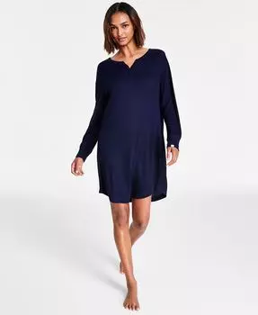 Женская ночная рубашка с длинными рукавами GapBody Henley Dorm GAP, цвет Navy Uniform