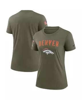 Женская оливковая футболка denver broncos 2022 salute to service legend Nike