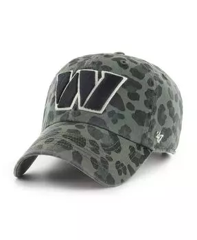Женская оливковая регулируемая шляпа Washington Commanders Bagheera Clean Up по всей длине '47 Brand, зеленый