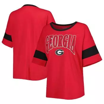 Женская полосатая футболка с коротким рукавом Champion Red Georgia Bulldogs Jumbo Arch Champion