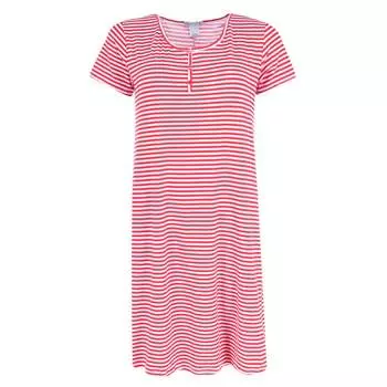 Женская полосатая ночная рубашка Henley Elegant Emily, красный