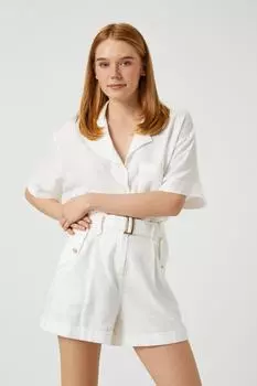 Женская рубашка Off White Koton, экрю