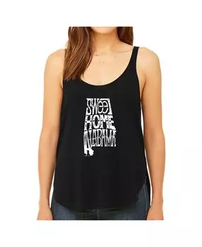 Женская струящаяся майка премиум-класса word art - sweet home alabama LA Pop Art, черный