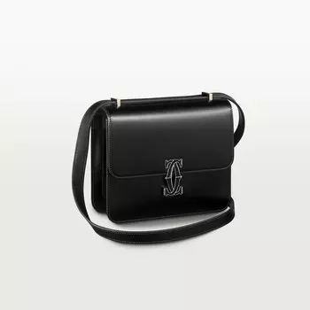 Женская сумка через плечо Cartier Sac port paule mini modle, C de Cartier, черная телячья кожа