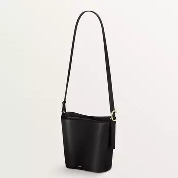 Женская сумка через плечо Cartier Sac seau petit modle, Panthre C de Cartier, черная зернистая телячья кожа