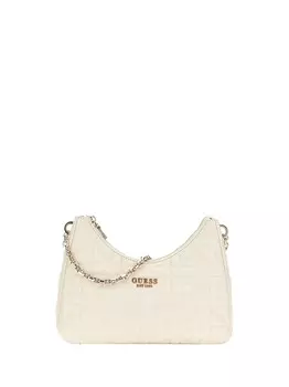 Женская сумка через плечо кремового цвета Guess