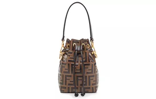 Женская сумка Fendi Mon Tresor, коричневый/черный