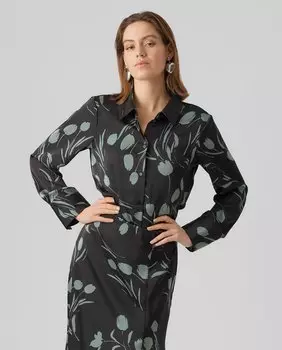 Женская свободная рубашка с длинными рукавами Vero Moda, черный