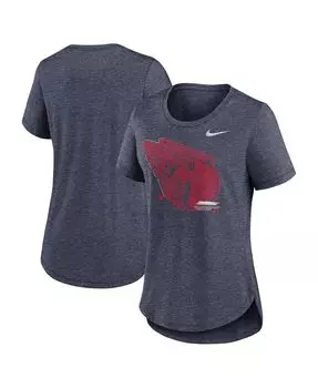 Женская темно-синяя футболка Cleveland Guardians Touch Tri-Blend Nike