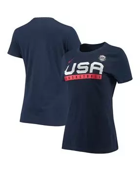 Женская темно-синяя футболка usa basketball performance Nike, синий