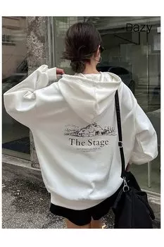 Женская толстовка с капюшоном и принтом WHITE The Stage Trendseninle