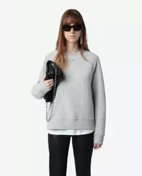 Женская толстовка Upper Wings с крыльями из стразов Zadig & Voltaire, светло-серый