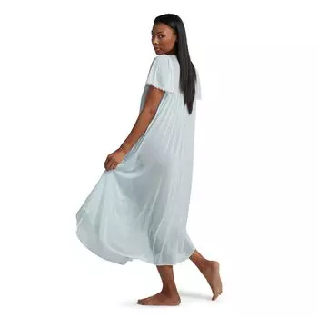 Женская трикотажная длинная ночная рубашка Miss Elaine Essentials Silk Essence с короткими рукавами Miss Elaine Essentials