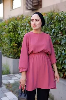 Женская туника Ayrobin со сборками на талии и рукавах VOLT CLOTHNG, розовый