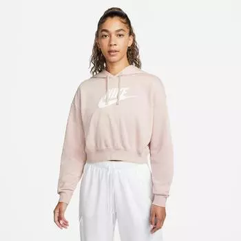 Женская укороченная флисовая худи Nike Sportswear Club, розовый