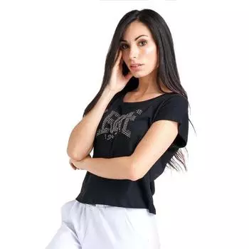 Женская укороченная футболка с коротким рукавом Luxury Leone 1947 Apparel, цвет negro