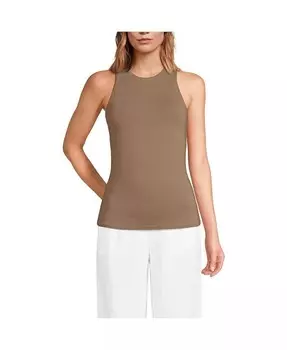 Женская узкая майка на бретелях Lands' End, коричневый
