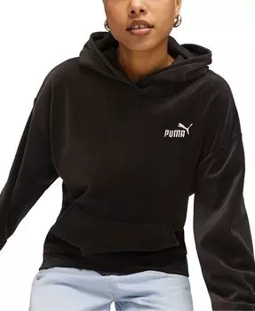 Женская велюровая худи Essential Elevated Puma, черный