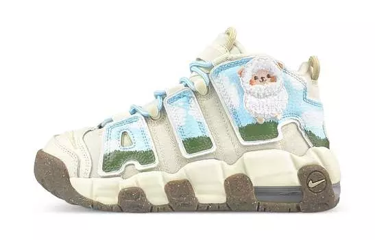 Женские баскетбольные кроссовки Nike Air More Uptempo Vintage, Off-white