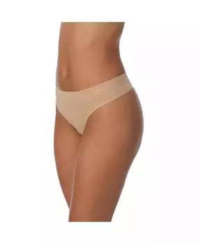 Женские бесшовные трусики-стринги Litewear DK5016N DKNY, коричневый/бежевый