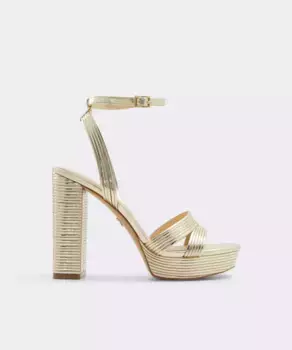 Женские босоножки на каблуке с круглым носком Aldo, золотой