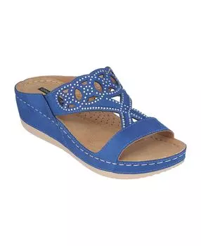 Женские босоножки на танкетке Ganni GC Shoes, синий