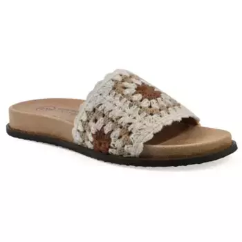 Женские босоножки-слайды Maxim с открытым носком White Mountain, цвет cream multi fabric