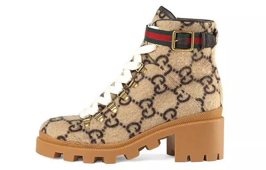 Женские ботильоны Gucci из шерсти, коричневый