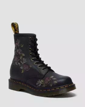 Женские ботинки на шнуровке Dr. Martens 1460 Decayed Roses, черный