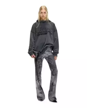 Женские брюки-клеш с полосками Diesel, черный