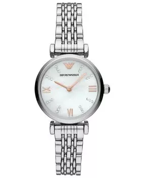 Женские часы-браслет из нержавеющей стали 32 мм Emporio Armani, серебро