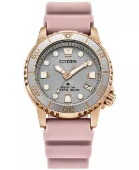 Женские часы Eco-Drive Promaster Dive с розовым ремешком, 37 мм Citizen, розовый