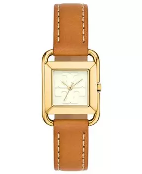 Женские часы The Miller с квадратным коричневым кожаным ремешком, 24 мм Tory Burch, коричневый