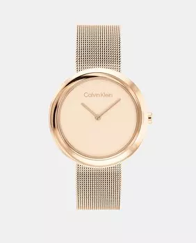 Женские часы Twisted Bezel 25200013 Pink Steel Mesh Calvin Klein, розовый