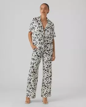 Женские длинные брюки с принтом Vero Moda, белый