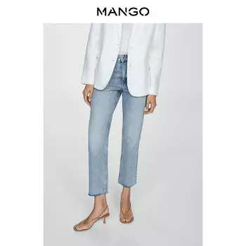 Женские джинсы Mango прямые офисные, светло-голубой