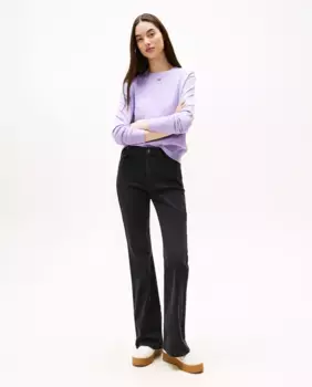 Женские джинсы SYLVIA с завышенной талией и расклешенным силуэтом Tommy Jeans, черный