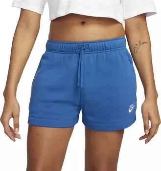 Женские флисовые шорты Nike Sportswear Club со средней посадкой, синий