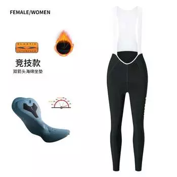 Комбинезон женский Mountainpeak для велоспорта флисовый с нагрудником XS-XL, черный