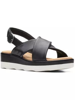 Женские комфортные сандалии на плоской подошве с пяткой Clara Cove Clarks, черный