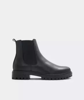 Женские кожаные ботильоны с круглым носком Aldo, черный