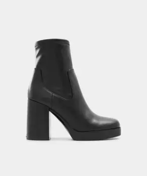 Женские кожаные ботильоны с квадратным носком Aldo, черный