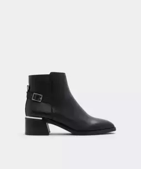 Женские кожаные ботильоны с квадратным носком Aldo, черный