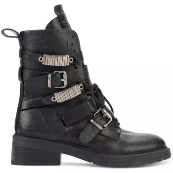 Женские кожаные ботильоны с ремешками DKNY, цвет Black Leather