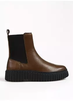Женские кожаные ботинки цвета хаки Clarks