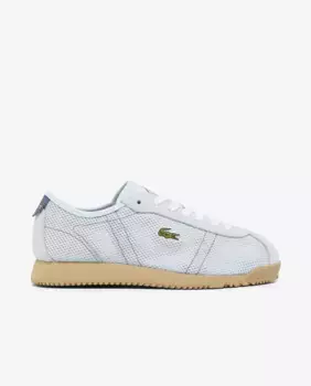 Женские кожаные кеды Club-Low синего цвета Lacoste, голубой